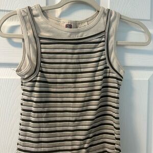 Faded Glory Black and White Fitted Sleeveless Tank Top